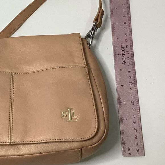 Vintage Lauren Ralph Lauren Pink Leather Small Shoulder Barbiecore Handbag - Picture 13 of 15